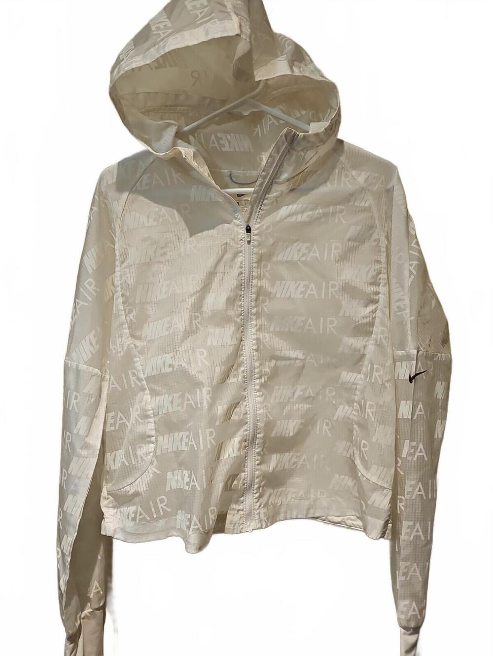 Nike Air Woman’s Running Windbreaker Full Zip Hoodie All Over Print Size Med